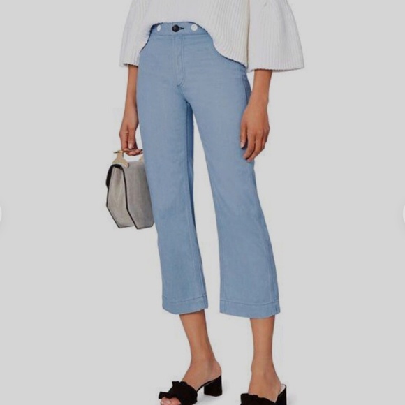 Rag & Bone Crop Grommet Jeans Powder Blue - Picture 2 of 11